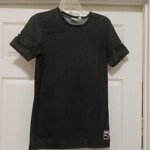 Puma womens S black & gray mesh Athletic jersey